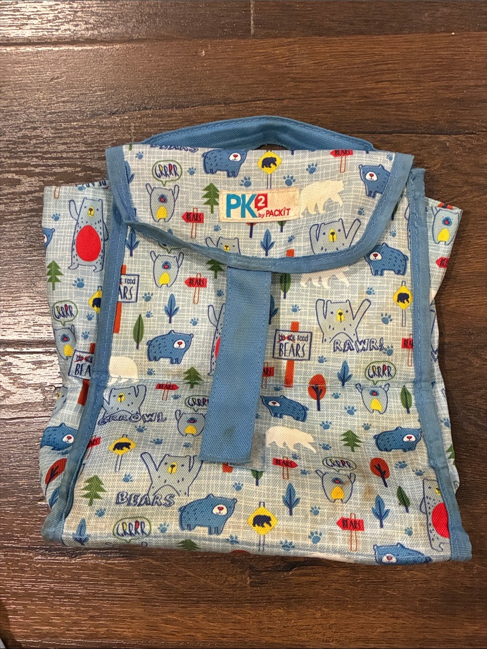 PK2 by PACKIT Kids Blue Bear Print Insulated Lunch Bag